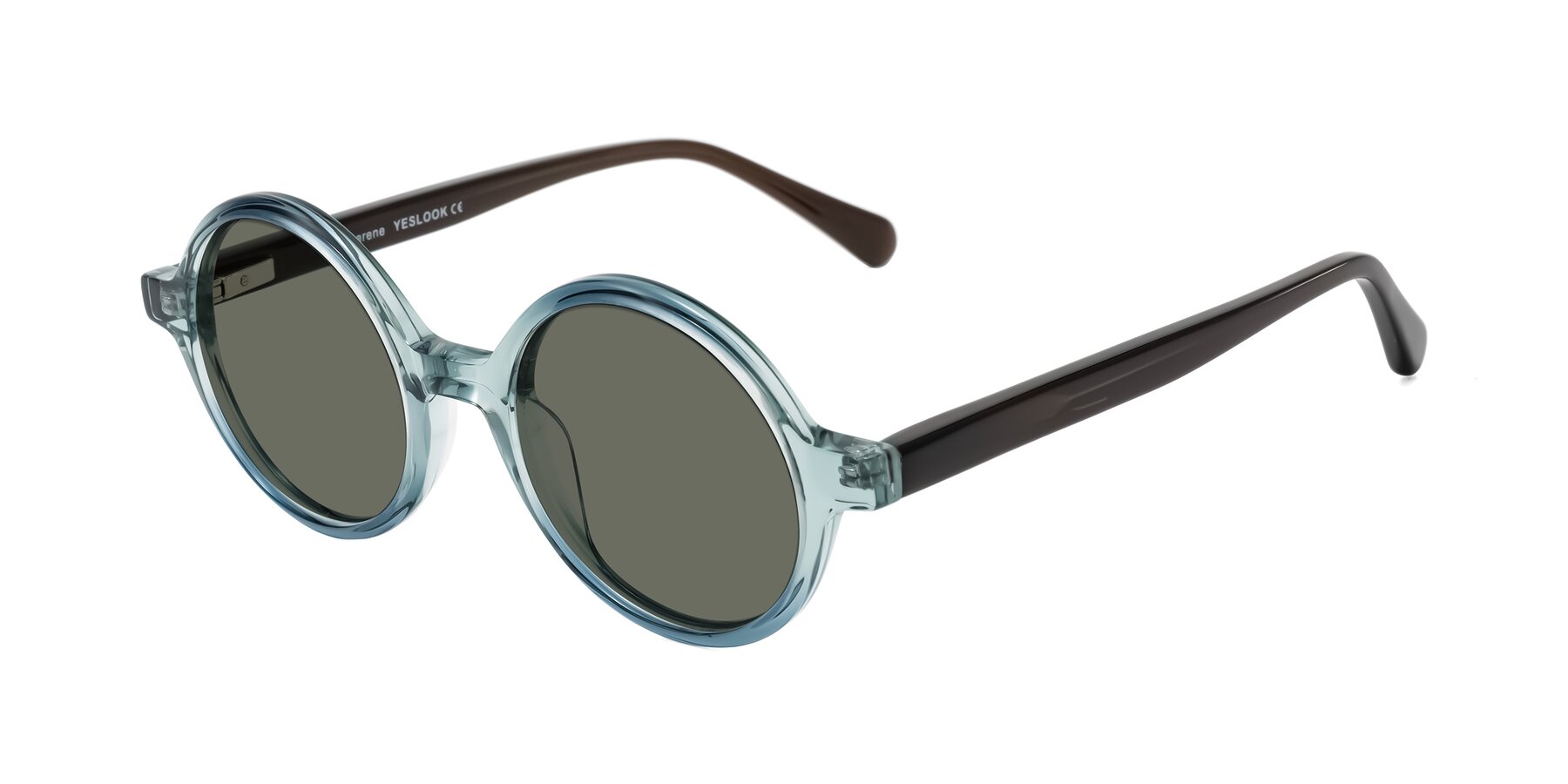 Angle of Serene in Faded Green with Gray Polarized Lenses