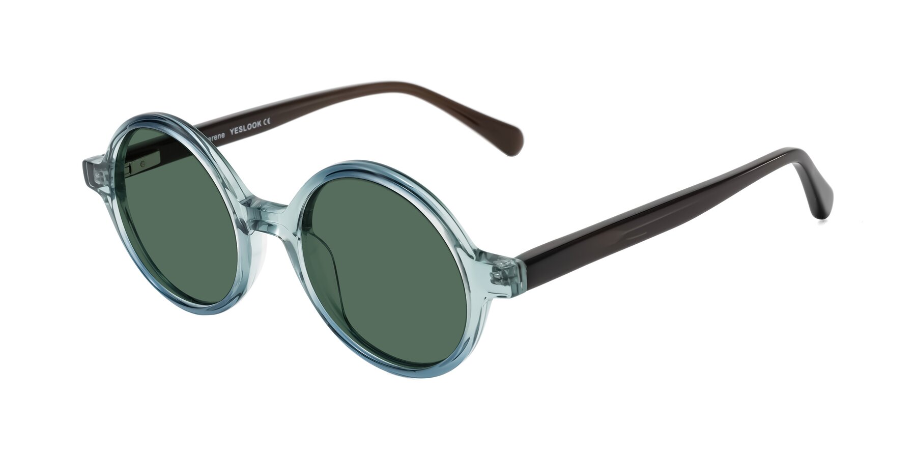 Angle of Serene in Faded Green with Green Polarized Lenses