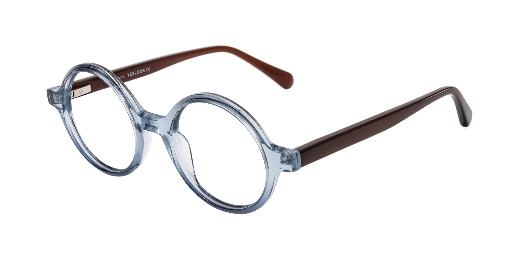 Angle of Serene in Faded Blue with Clear Eyeglass Lenses
