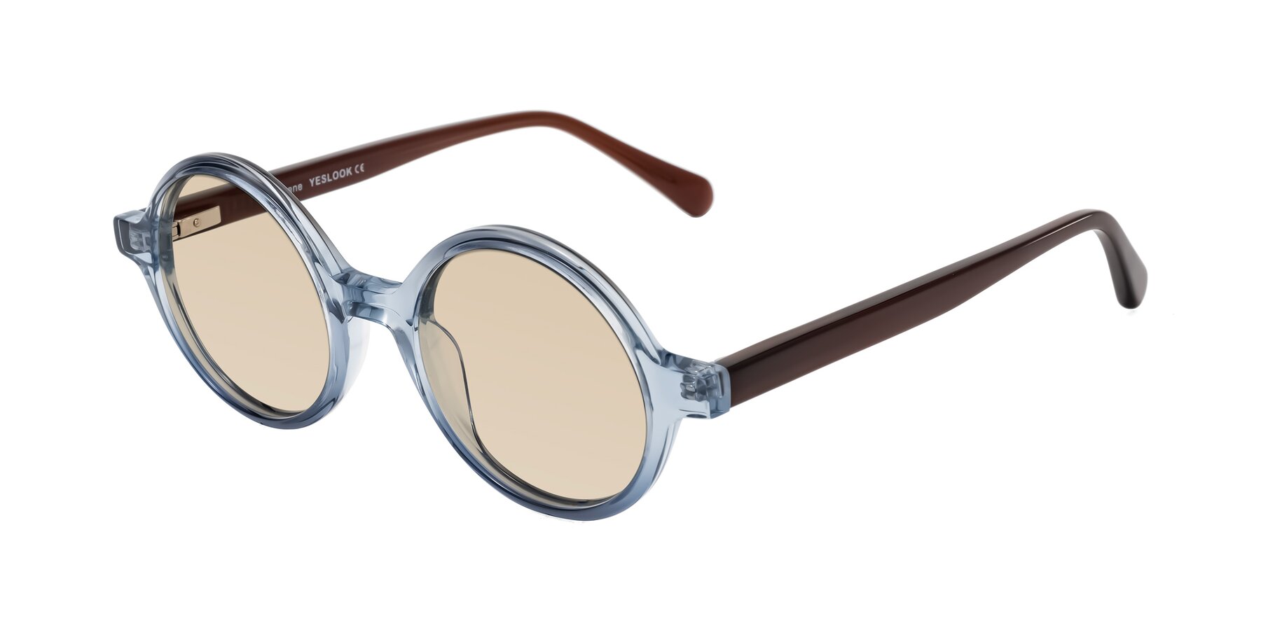 Angle of Serene in Faded Blue with Light Brown Tinted Lenses