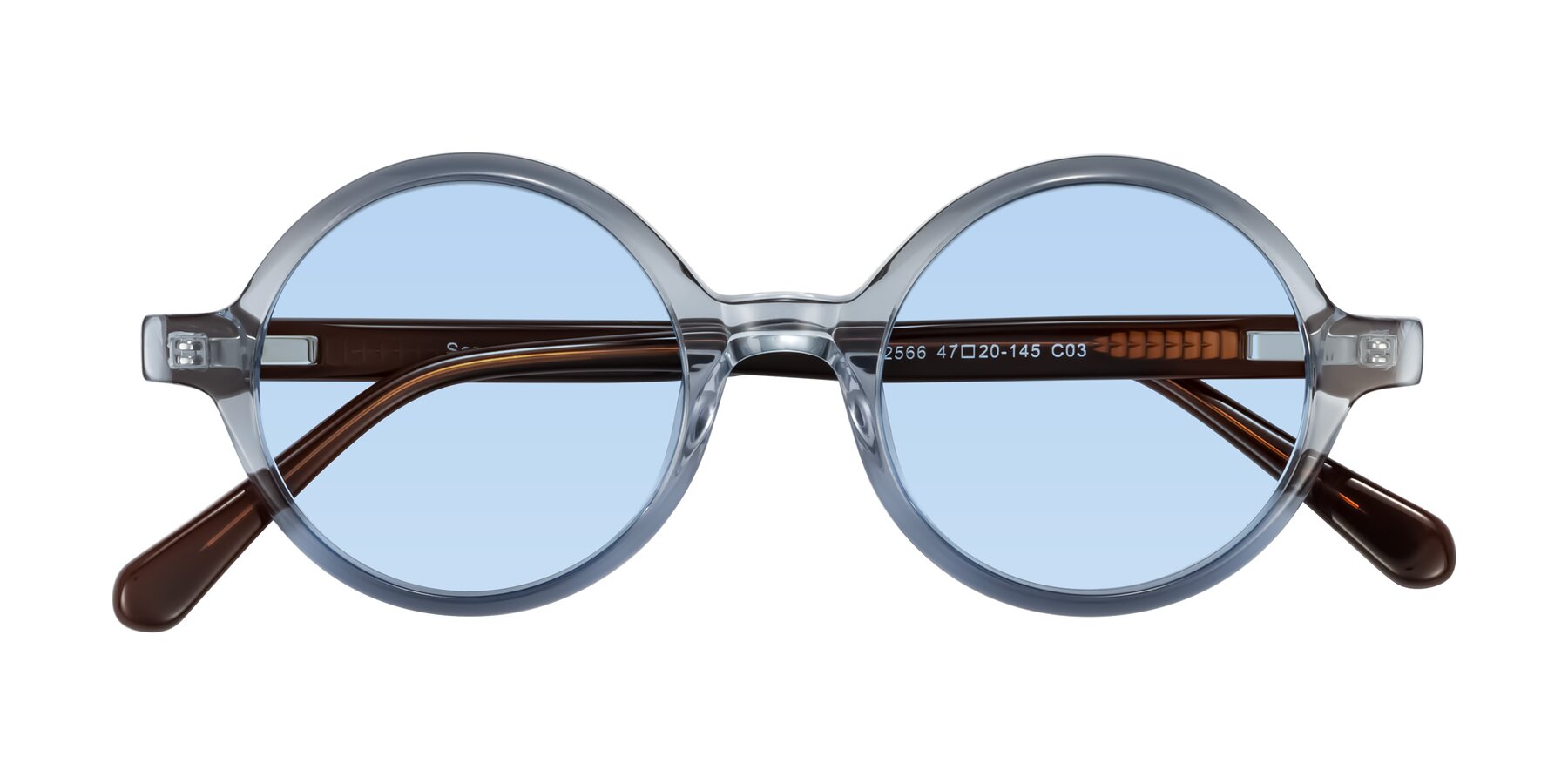 Folded Front of Serene in Faded Blue with Light Blue Tinted Lenses