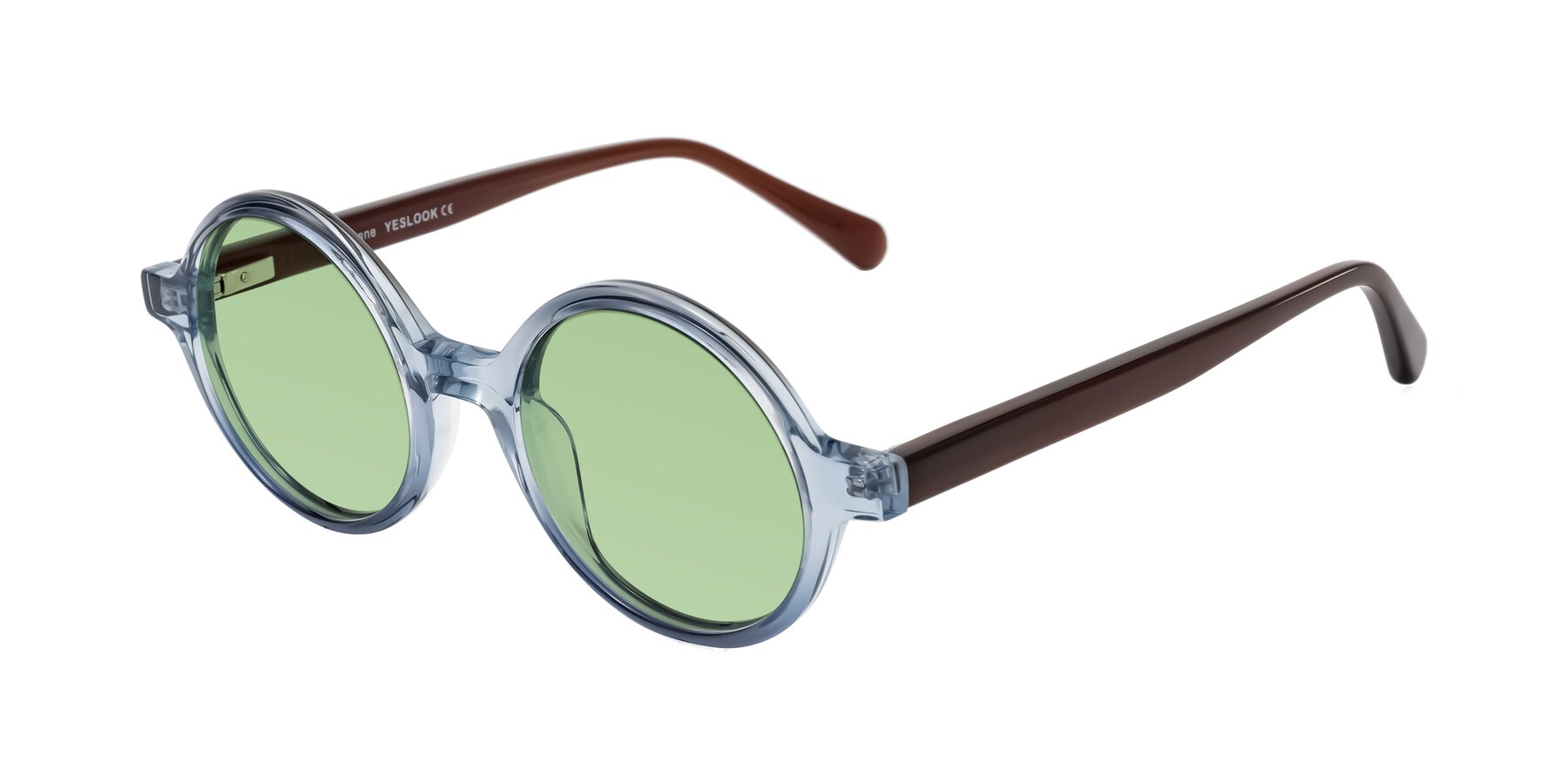 Angle of Serene in Faded Blue with Medium Green Tinted Lenses