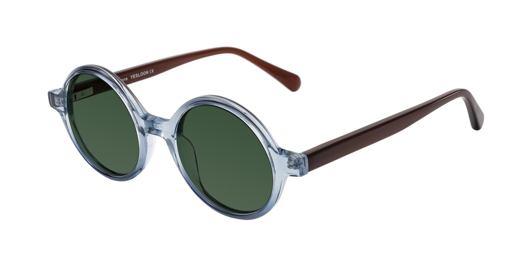 Angle of Serene in Faded Blue with Green Tinted Lenses