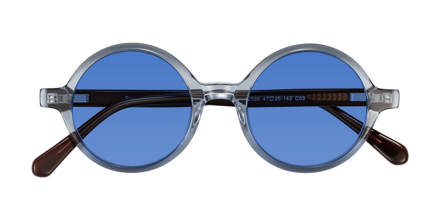 Folded Front of Serene in Faded Blue with Blue Tinted Lenses