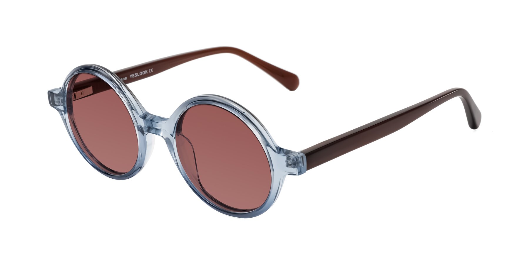 Angle of Serene in Faded Blue with Garnet Tinted Lenses