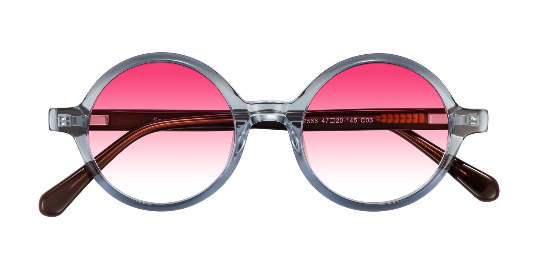 Folded Front of Serene in Faded Blue with Pink Gradient Lenses
