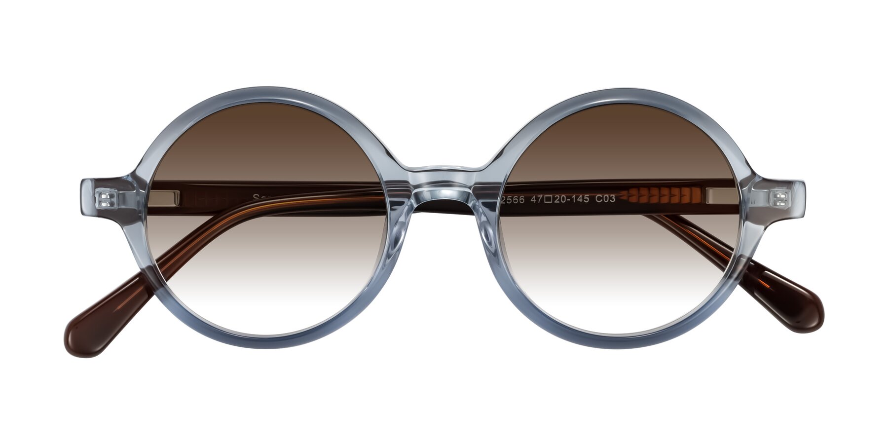 Folded Front of Serene in Faded Blue with Brown Gradient Lenses