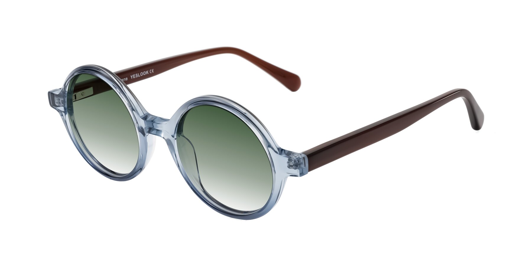Angle of Serene in Faded Blue with Green Gradient Lenses