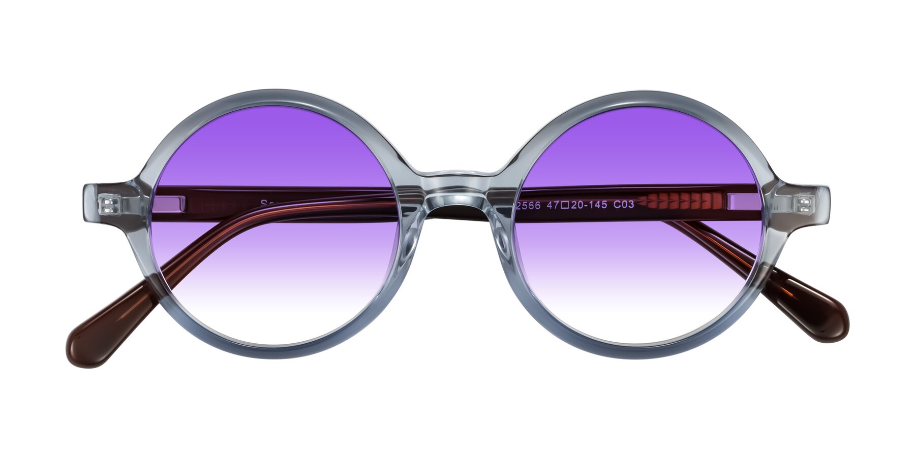 Folded Front of Serene in Faded Blue with Purple Gradient Lenses