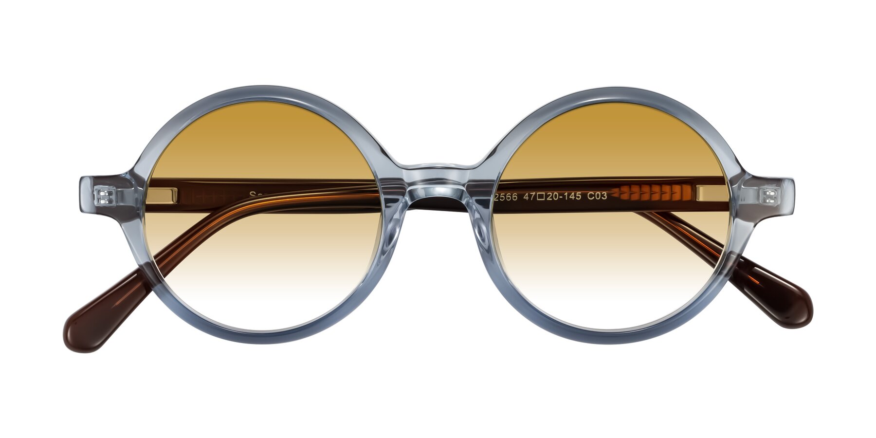 Folded Front of Serene in Faded Blue with Champagne Gradient Lenses