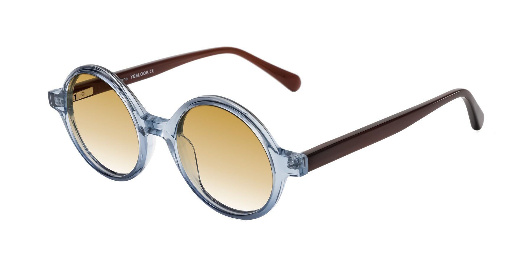 Angle of Serene in Faded Blue with Champagne Gradient Lenses