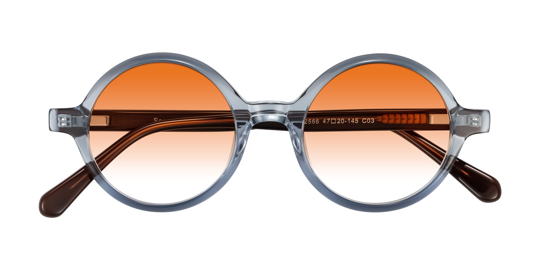 Folded Front of Serene in Faded Blue with Orange Gradient Lenses