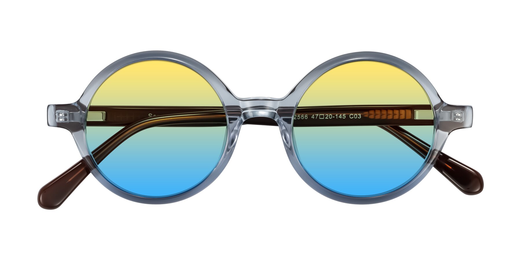 Folded Front of Serene in Faded Blue with Yellow / Blue Gradient Lenses