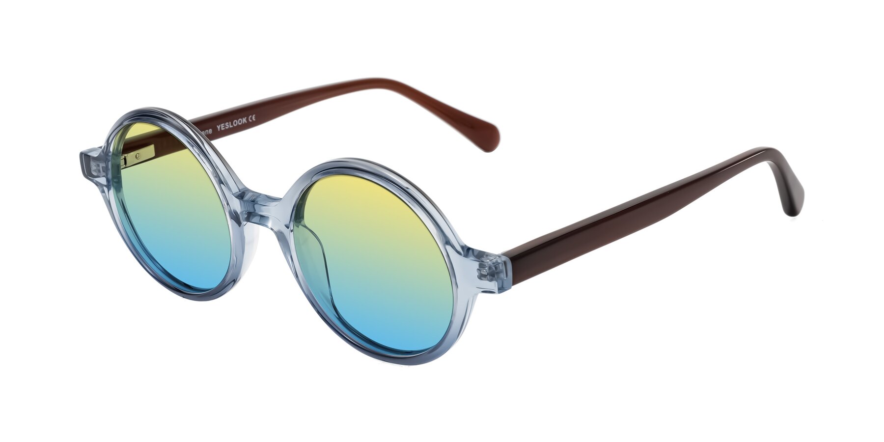 Angle of Serene in Faded Blue with Yellow / Blue Gradient Lenses