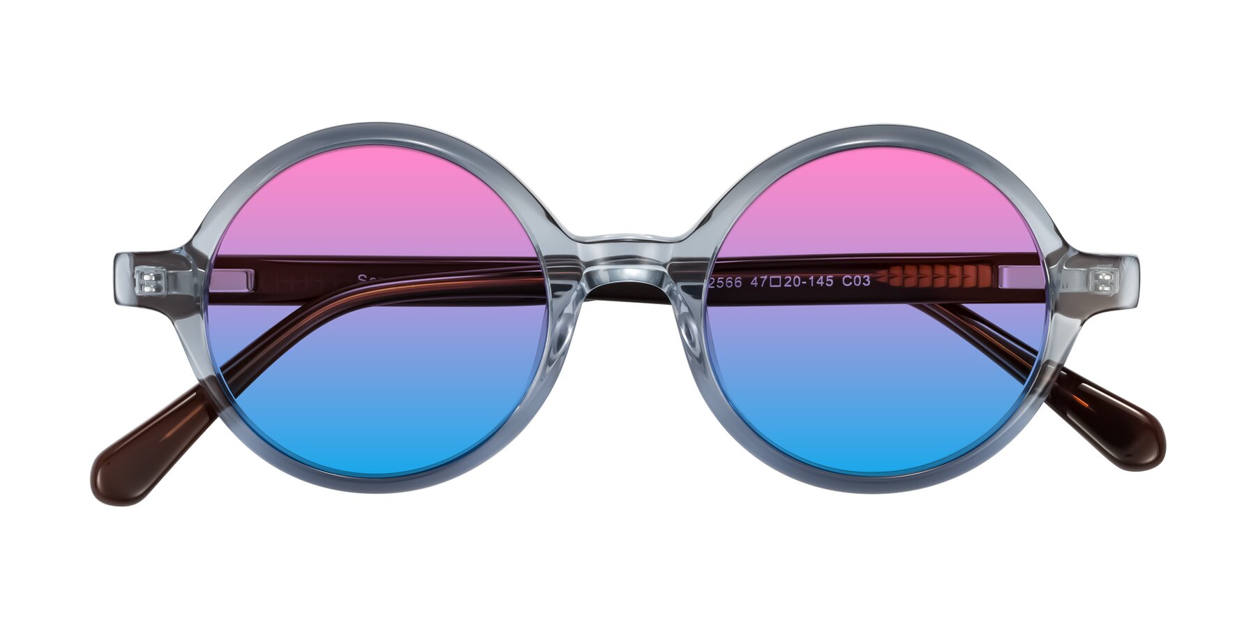 Folded Front of Serene in Faded Blue with Pink / Blue Gradient Lenses