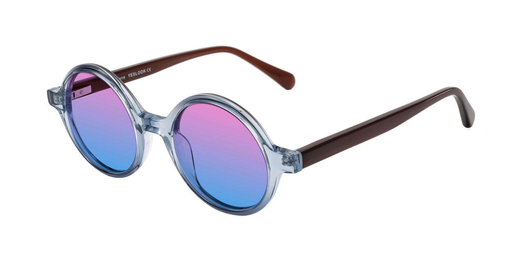 Angle of Serene in Faded Blue with Pink / Blue Gradient Lenses