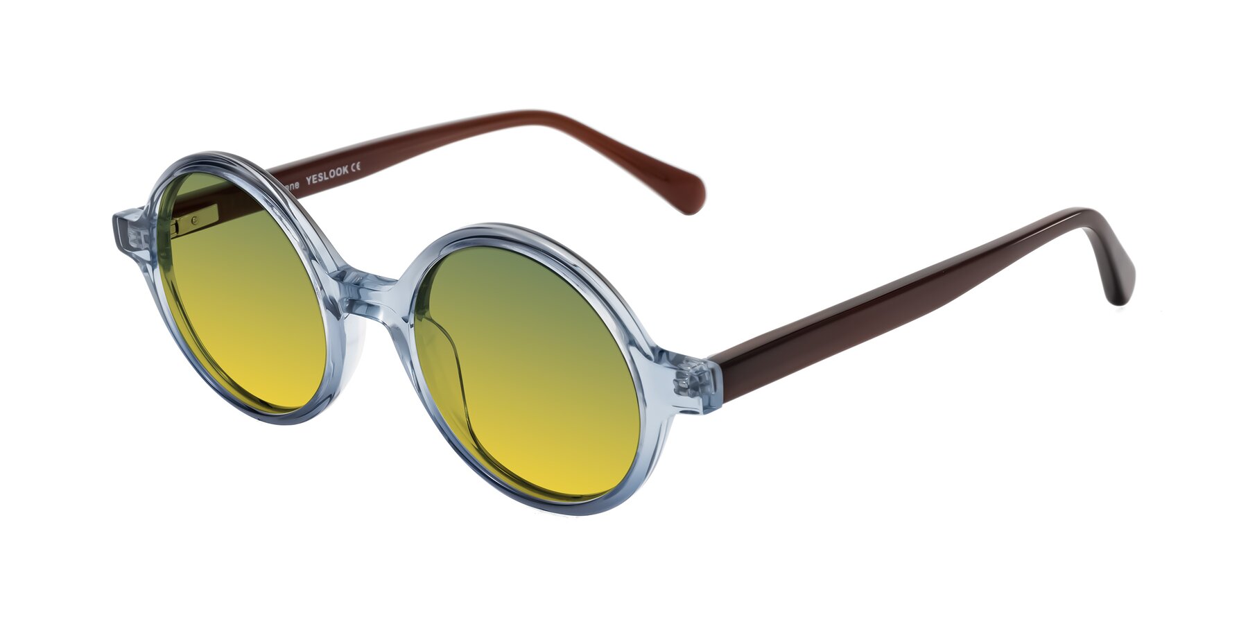 Angle of Serene in Faded Blue with Green / Yellow Gradient Lenses