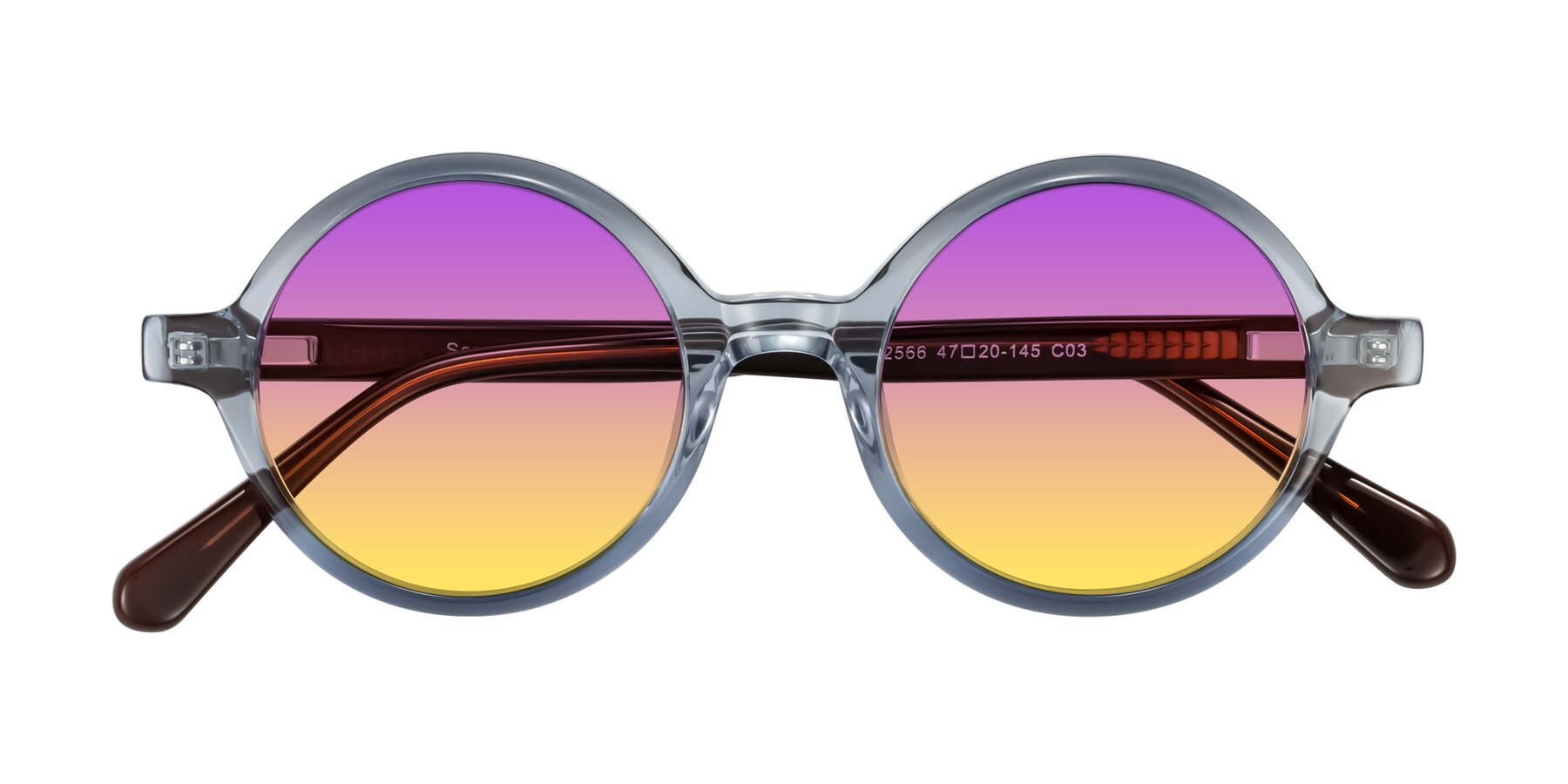 Folded Front of Serene in Faded Blue with Purple / Yellow Gradient Lenses