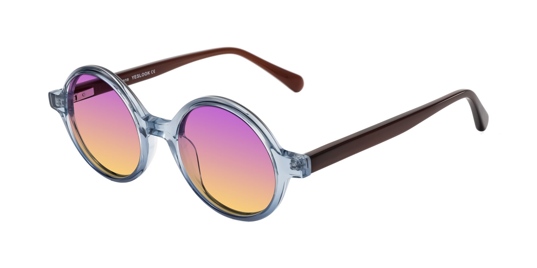 Angle of Serene in Faded Blue with Purple / Yellow Gradient Lenses