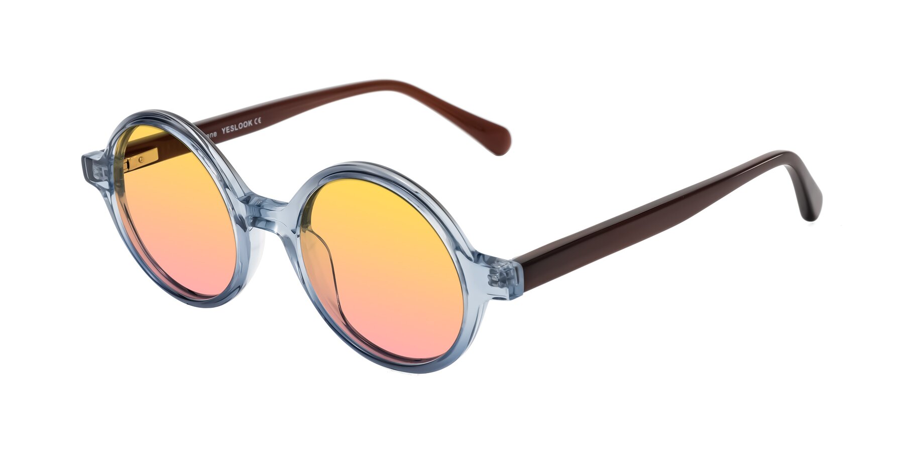 Angle of Serene in Faded Blue with Yellow / Pink Gradient Lenses