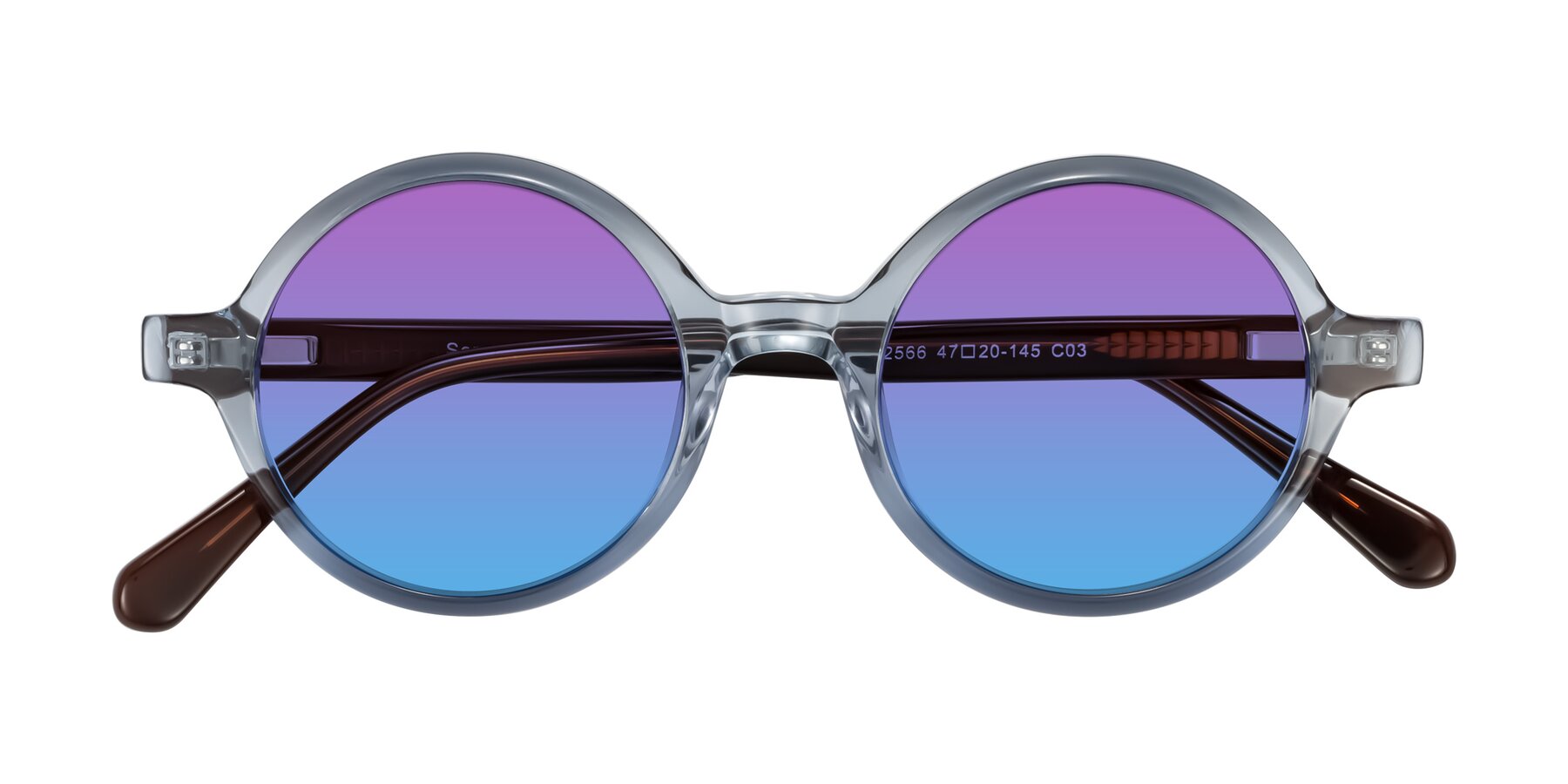 Folded Front of Serene in Faded Blue with Purple / Blue Gradient Lenses