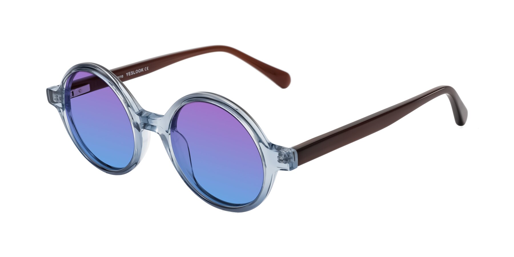 Angle of Serene in Faded Blue with Purple / Blue Gradient Lenses