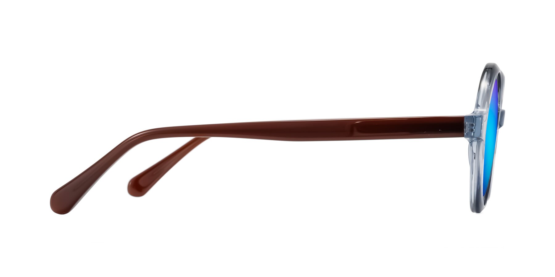 Side of Serene in Faded Blue with Blue Mirrored Lenses