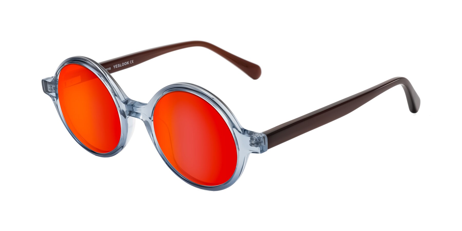 Angle of Serene in Faded Blue with Red Gold Mirrored Lenses