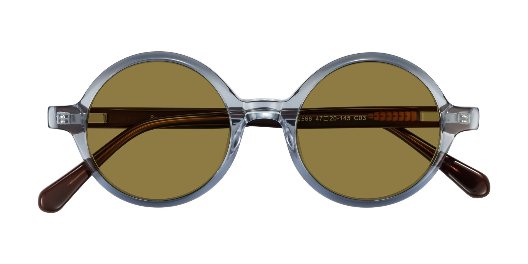 Folded Front of Serene in Faded Blue with Brown Polarized Lenses
