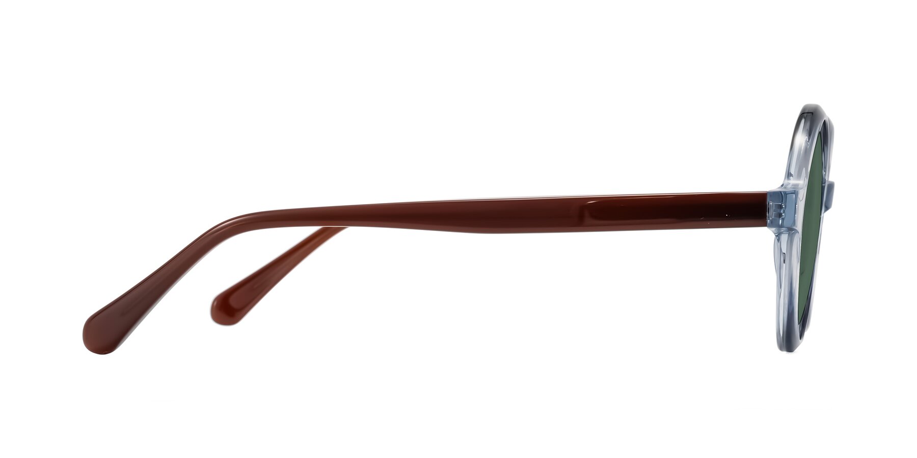 Side of Serene in Faded Blue with Green Polarized Lenses