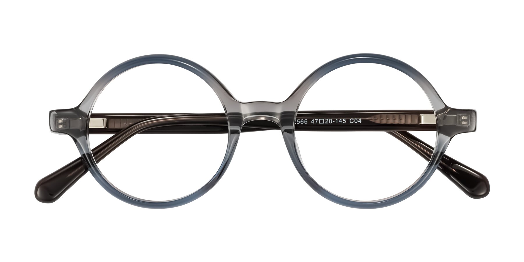 Folded Front of Serene in Faded Gray with Clear Blue Light Blocking Lenses