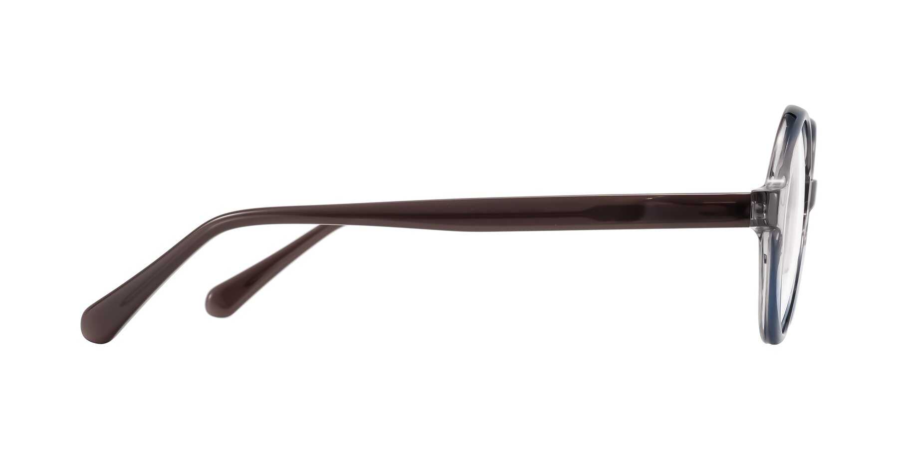 Side of Serene in Faded Gray with Clear Blue Light Blocking Lenses