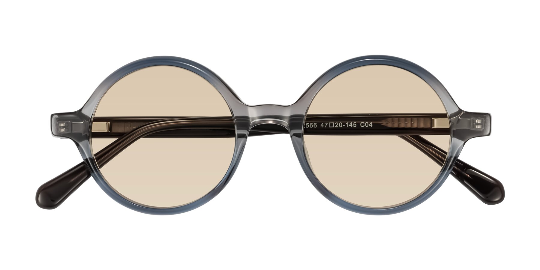 Folded Front of Serene in Faded Gray with Light Brown Tinted Lenses