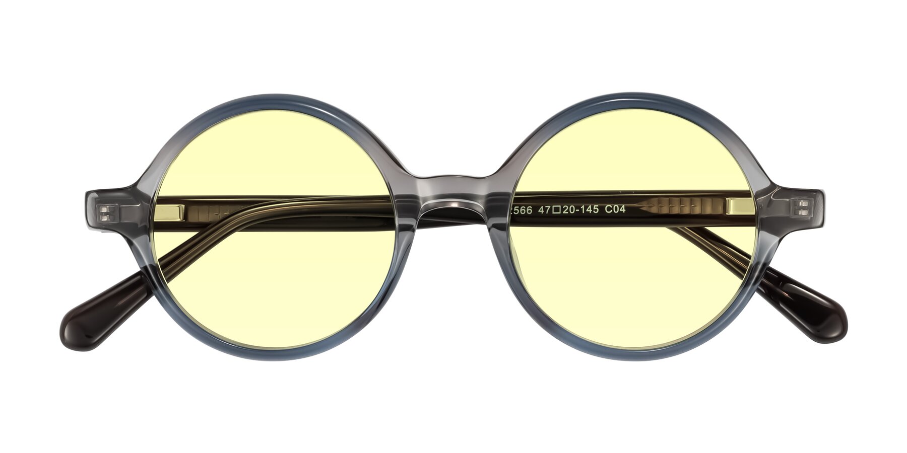 Folded Front of Serene in Faded Gray with Light Yellow Tinted Lenses