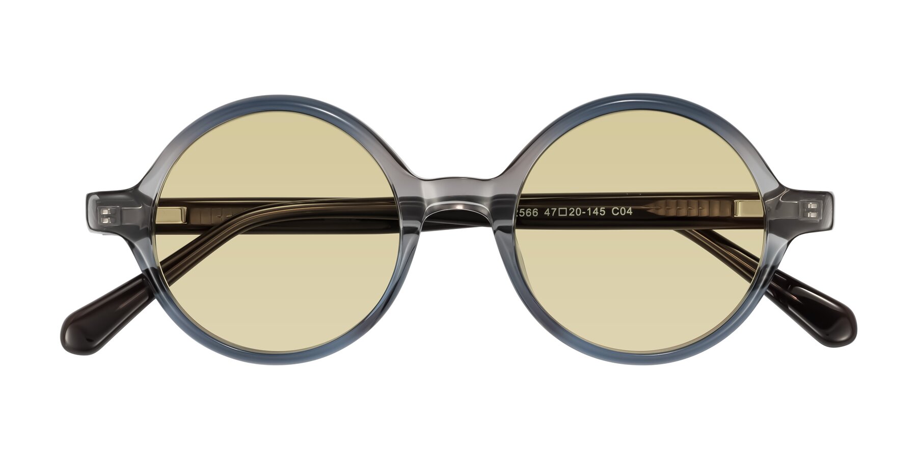 Folded Front of Serene in Faded Gray with Light Champagne Tinted Lenses