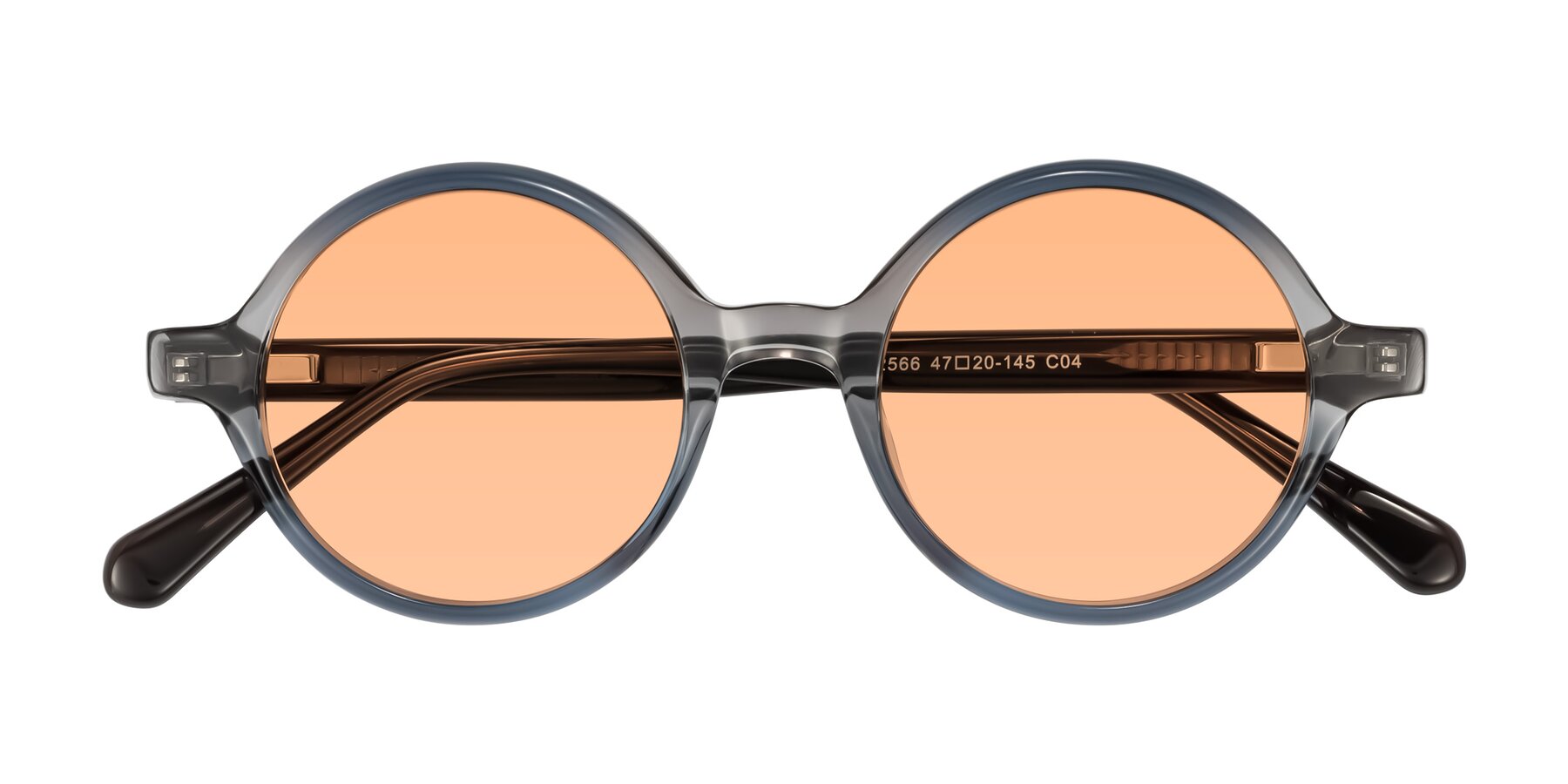 Folded Front of Serene in Faded Gray with Light Orange Tinted Lenses