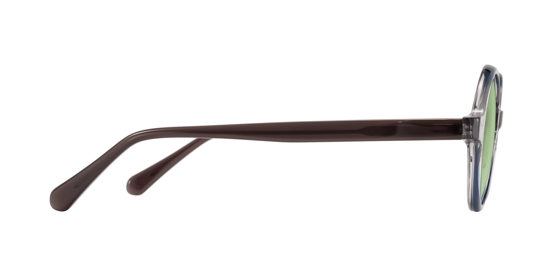Side of Serene in Faded Gray with Medium Green Tinted Lenses