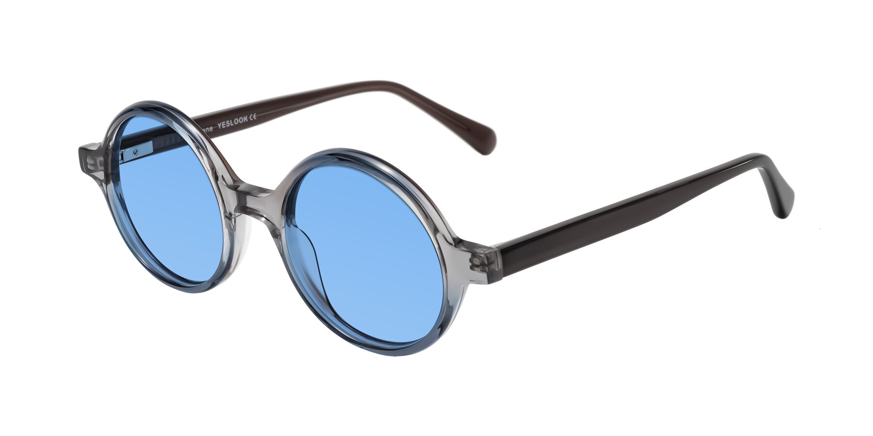Angle of Serene in Faded Gray with Medium Blue Tinted Lenses