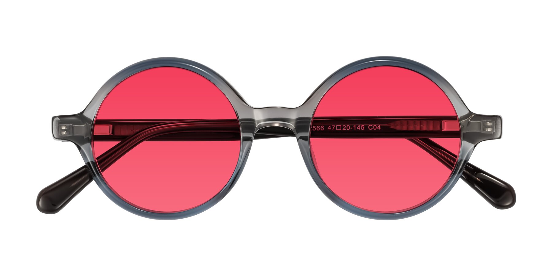Folded Front of Serene in Faded Gray with Red Tinted Lenses