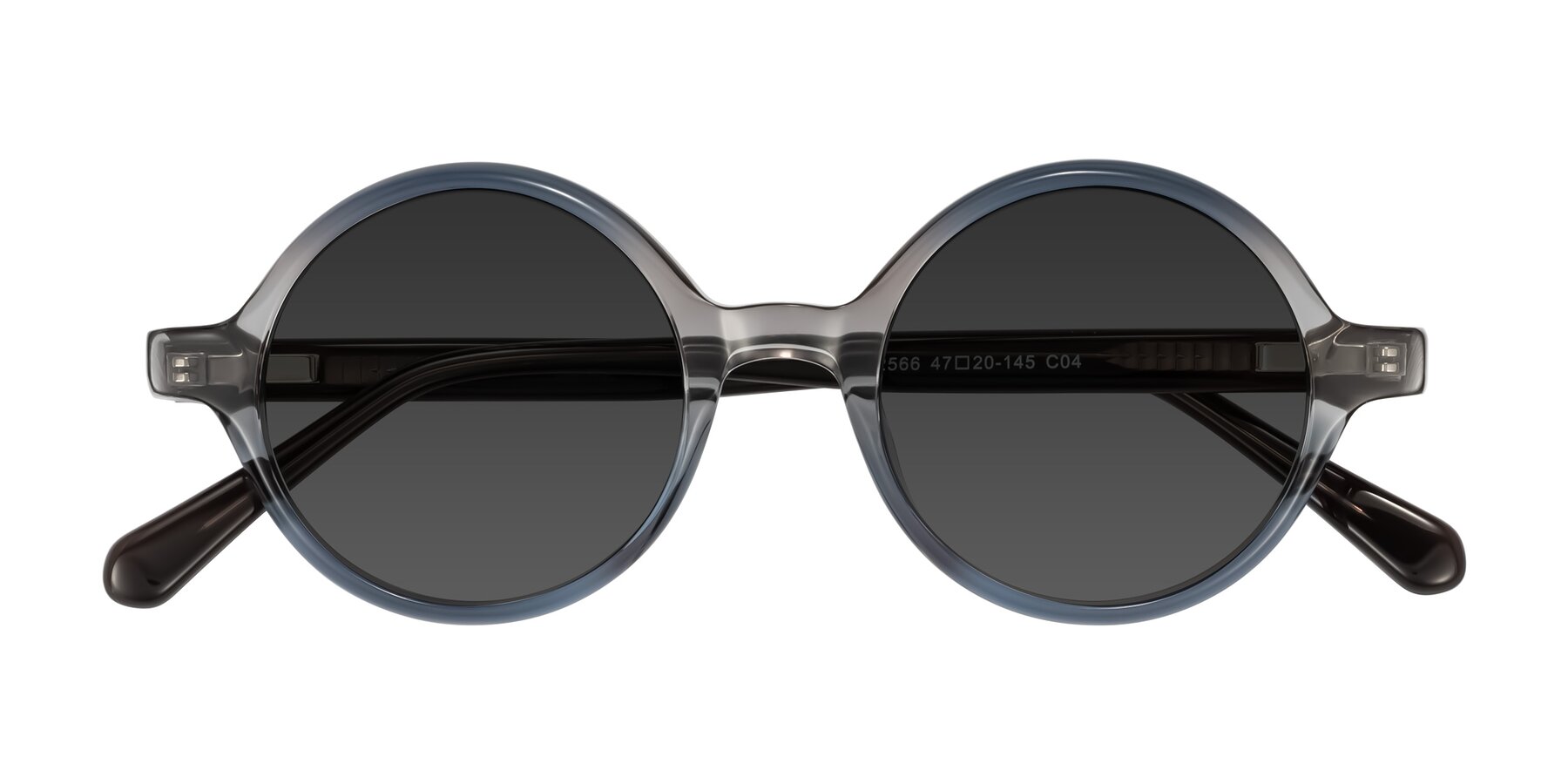Folded Front of Serene in Faded Gray with Gray Tinted Lenses