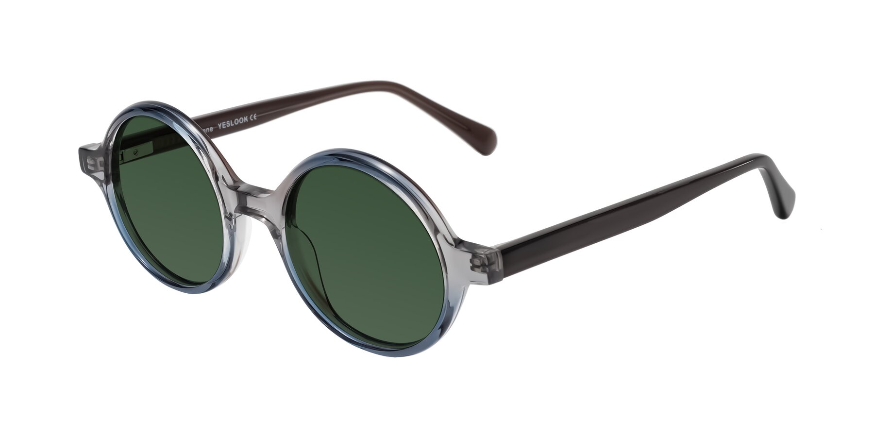 Angle of Serene in Faded Gray with Green Tinted Lenses