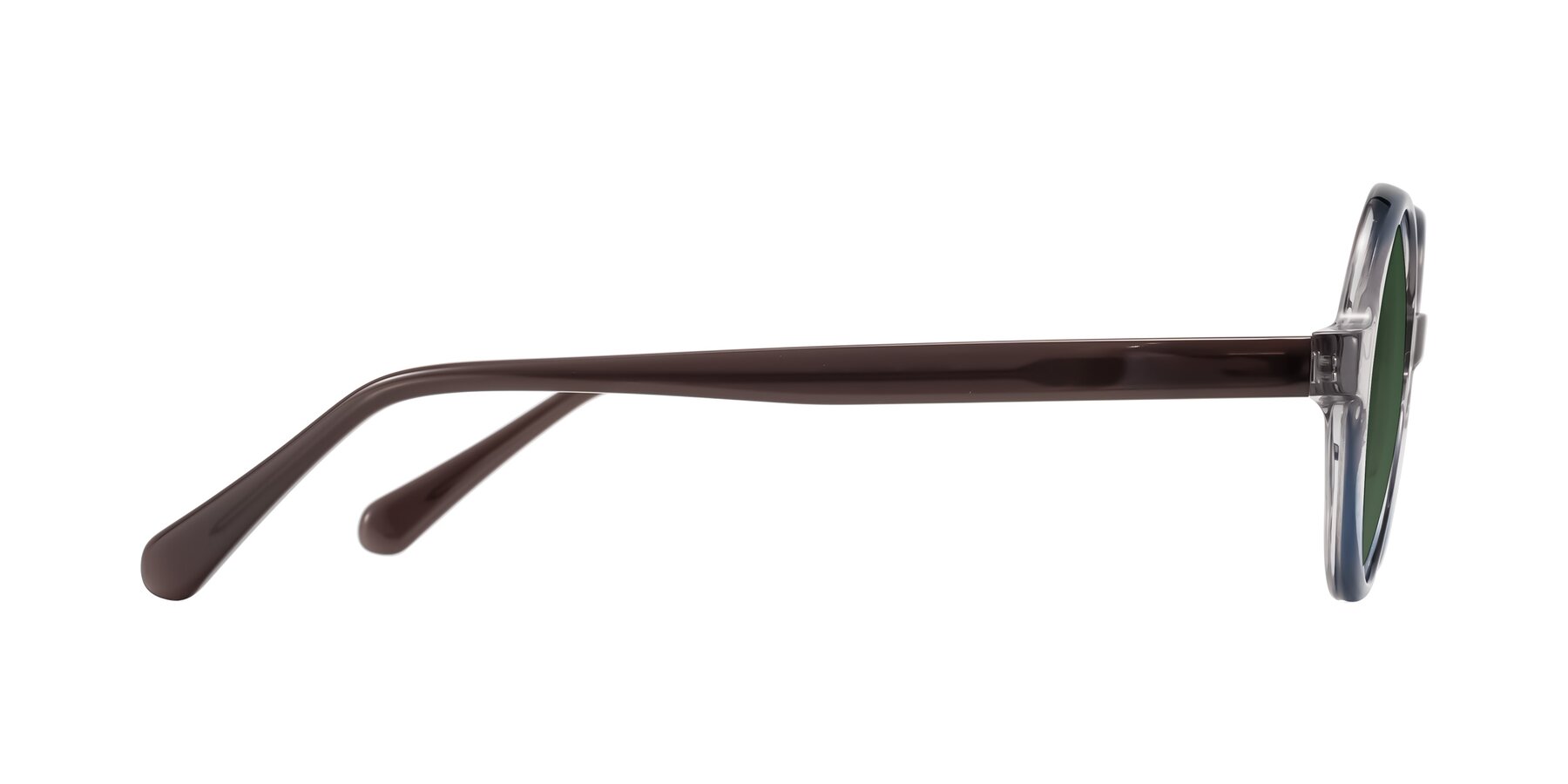 Side of Serene in Faded Gray with Green Tinted Lenses