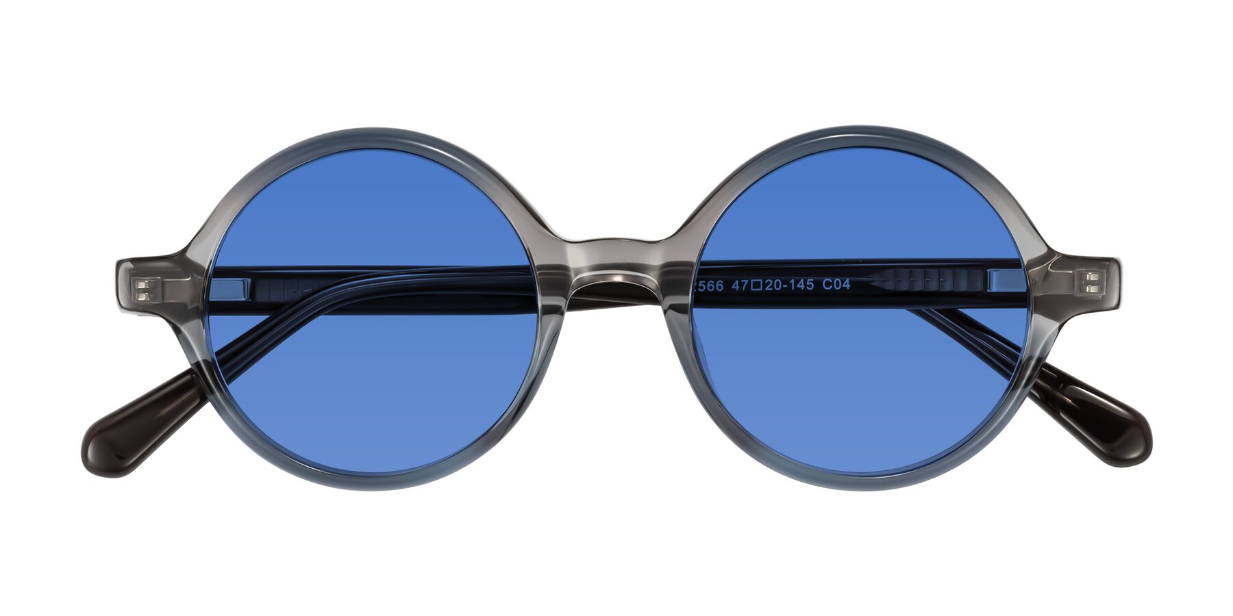 Folded Front of Serene in Faded Gray with Blue Tinted Lenses