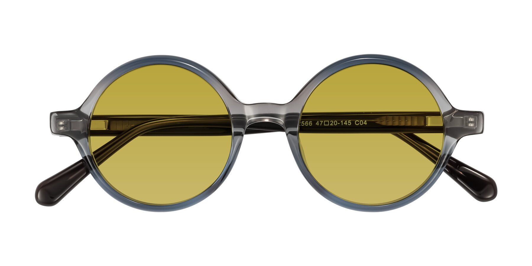 Folded Front of Serene in Faded Gray with Champagne Tinted Lenses