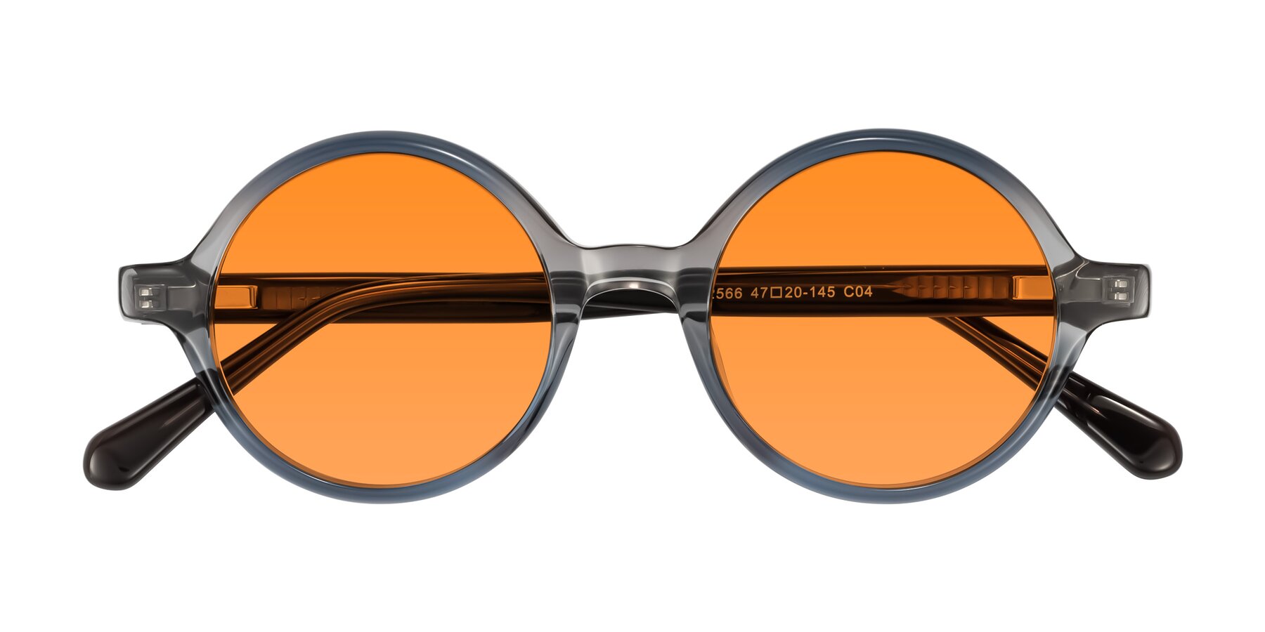 Folded Front of Serene in Faded Gray with Orange Tinted Lenses
