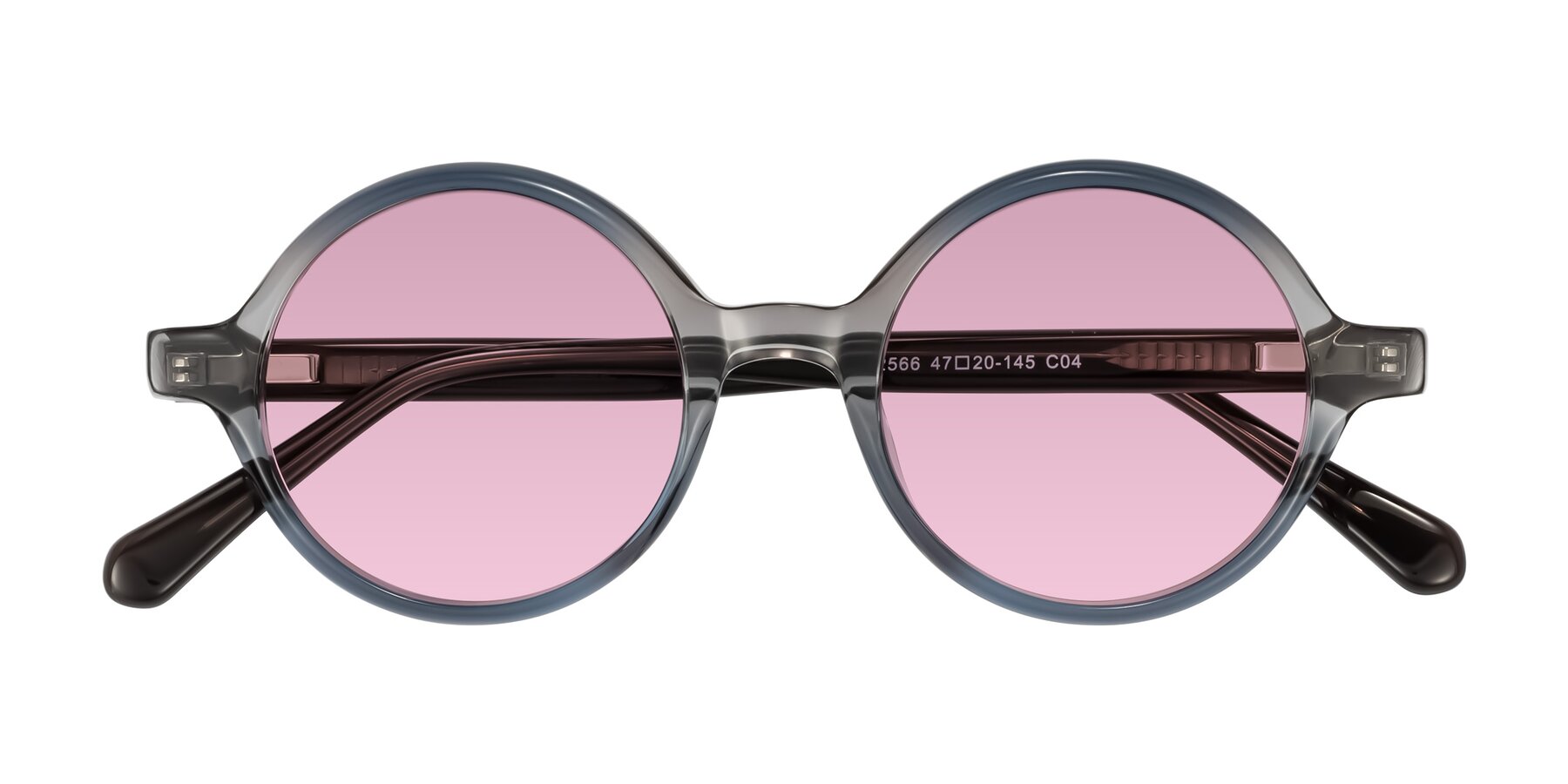 Folded Front of Serene in Faded Gray with Light Wine Tinted Lenses