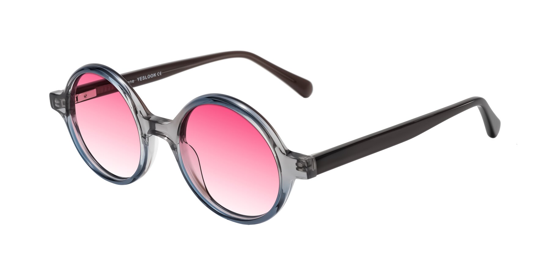 Angle of Serene in Faded Gray with Pink Gradient Lenses