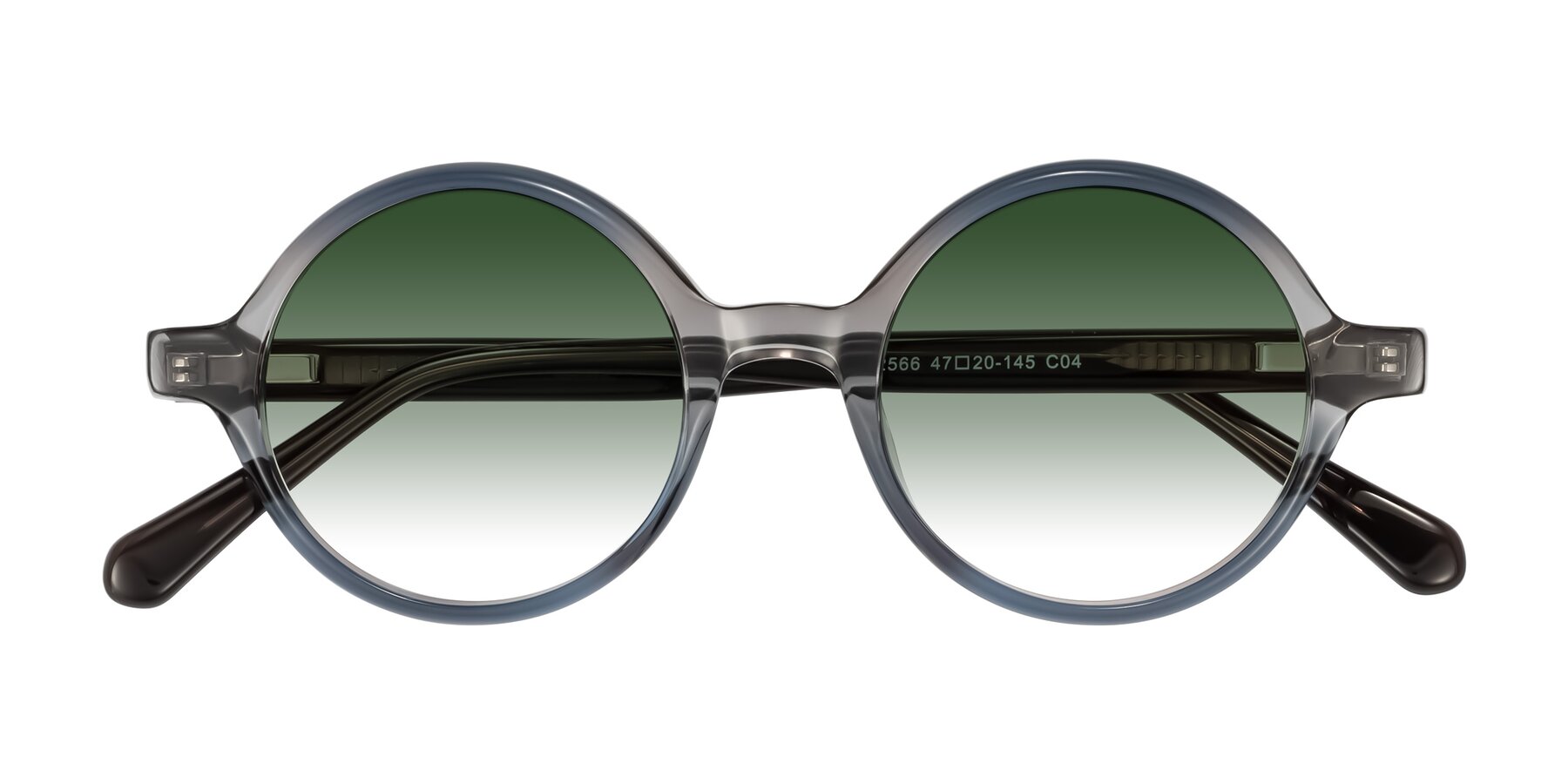 Folded Front of Serene in Faded Gray with Green Gradient Lenses