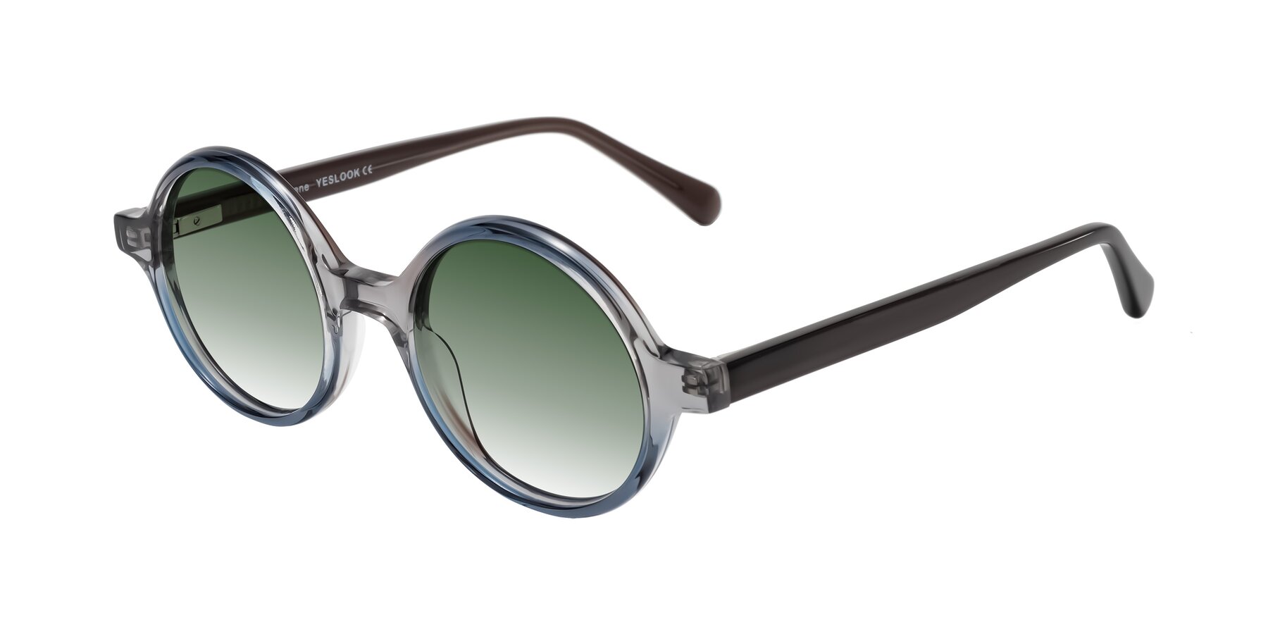 Angle of Serene in Faded Gray with Green Gradient Lenses
