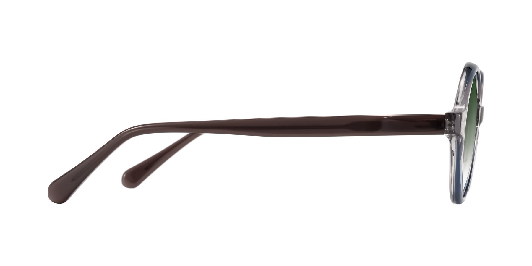 Side of Serene in Faded Gray with Green Gradient Lenses
